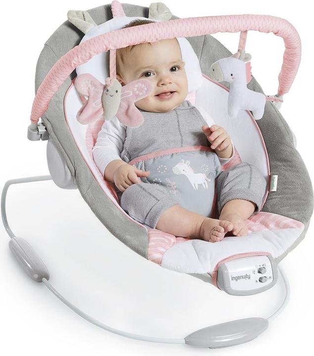 Productafbeelding Ingenuity Babywipstoeltje met vibratie en 8 melodietjes Flora de Eenhoorn