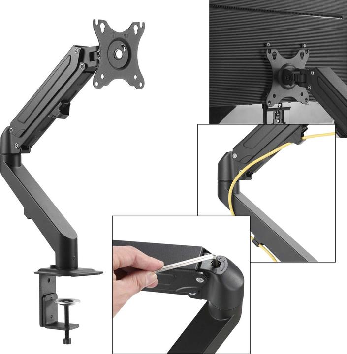 Immagine prodotto Wiltec Supporto per monitor Monitor a pressione a gas da 17-27 pollici da tavolo VESA (Tavolo, 27")
