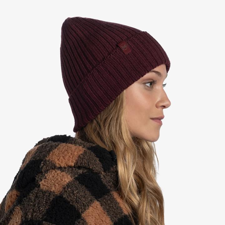 Actual product image Buff Knitted Hat Norval Maroon (One size)