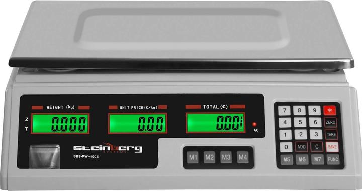 Produktbild Steinberg Kontrollwaage Ladenwaage Marktwaage 40 kg 2 g 33,9 x 23,3 x 0,6 cm