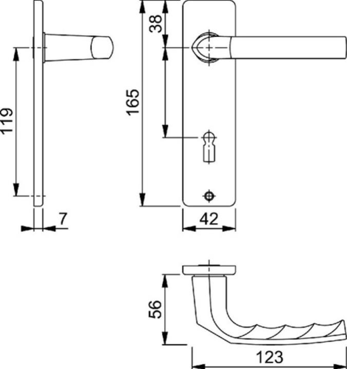 Actual product image Hoppe Short backplate fitting (Door plate set)