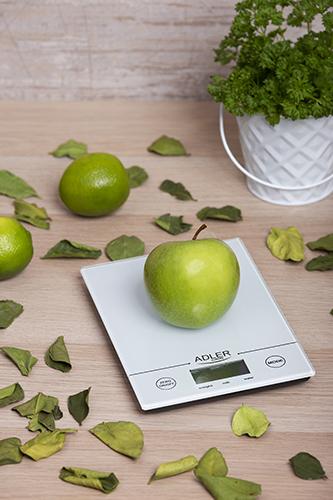 Actual product image Adler AD 3138 w Kitchen Scale Electronic Kitchen Scale White Worktop Square