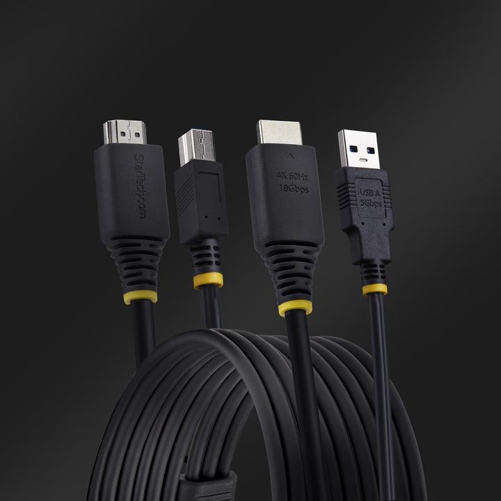 Produktbild StarTech .com HU1226-KVM-CABLE, 1,8 m, USB, USB, HDMI, Schwarz, HDMI + USB 3.2 Gen 1 Type-A