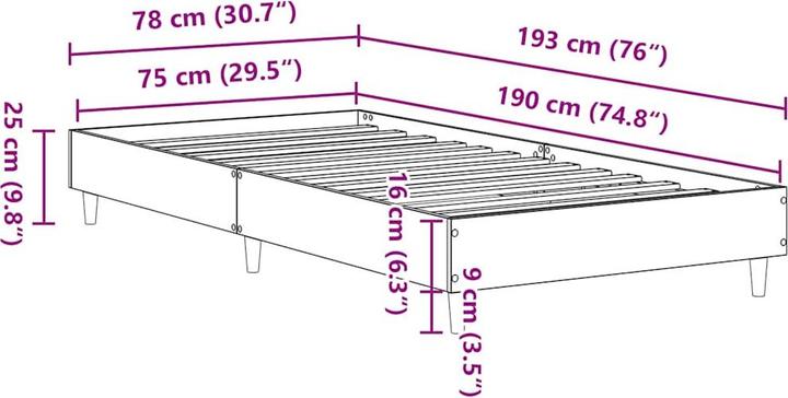 Image du produit vidaXL Bettgestell (120 x 190 cm)
