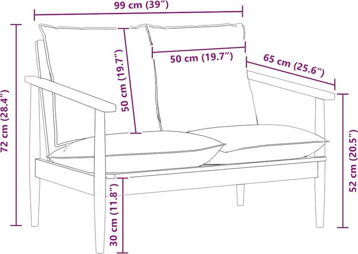 Produktbild vidaXL 2-Sitzer-Sofa (2-Sitzer)