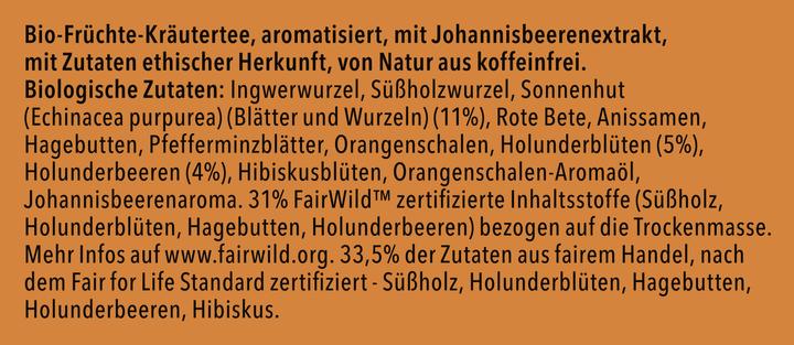 Nährwerte und Zutaten Pukka Holunderbeere & Echinacea (40 g)