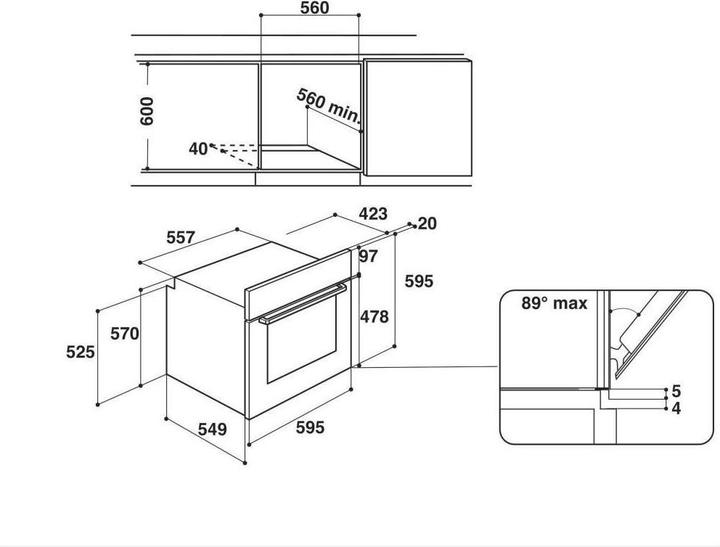 Produktbild Hotpoint Ariston Einbau Backofen66 L, 3300 Watt