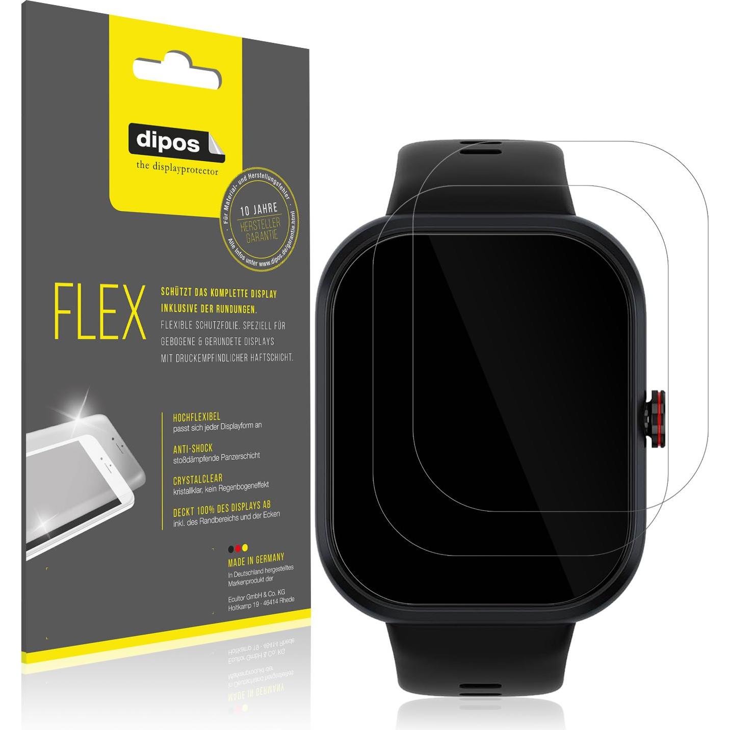 Dipos 3D Full Cover Schutzfolie, Smartwatch Schutzfolie, Transparent