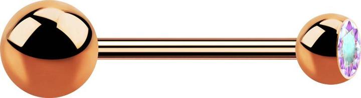 Image du produit Star Piercing Micro Barbell or rose avec boule et cristal boule multicolore (sans laiton, Acier chirurgical 316L)