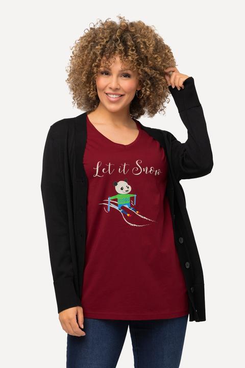Actual product image Ulla Popken Let It Snow Short Sleeve Panda Tee (46, 48)