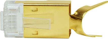 Actual product image LogiLink RJ45 connector, Cat.6A/Cat.7/Kat.7A/Kat.8.1 shielded, gold-plated brass housing, gold-plated co (Network cable plug)