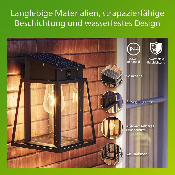 Immagine prodotto Philips Lampada da parete solare per esterni (470 lm, E27, IP44)