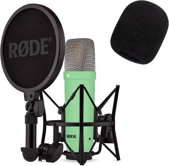 Actual product image RØDE NT1 Signature Green Microphone Green with pop screen