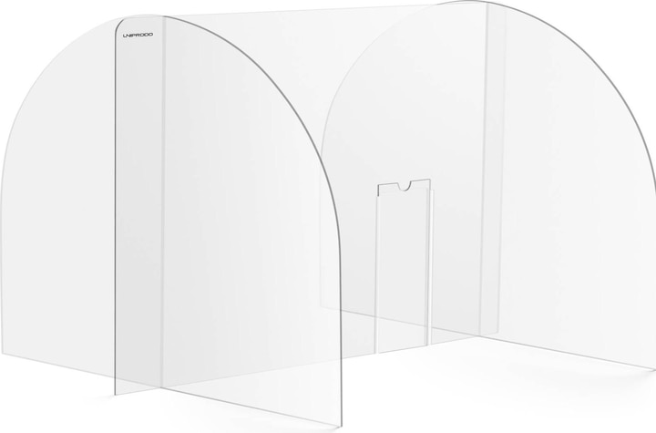 Uniprodo Sneeze Guard - 82 x 60 cm - acrylic glass - pass-through 25 x 12 cm (60 cm, 82 cm)