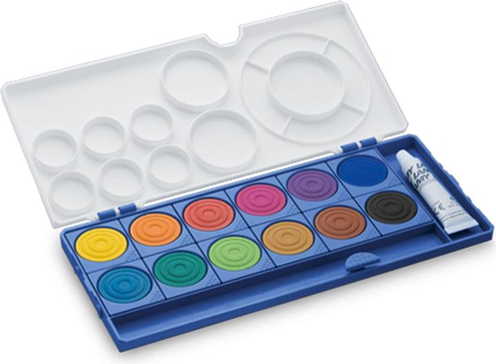 Lamy Deckfarbkasten aquaplus, blau, 12 Farben brillante Farbtöne, hochergiebige Farbqualität (Blau)