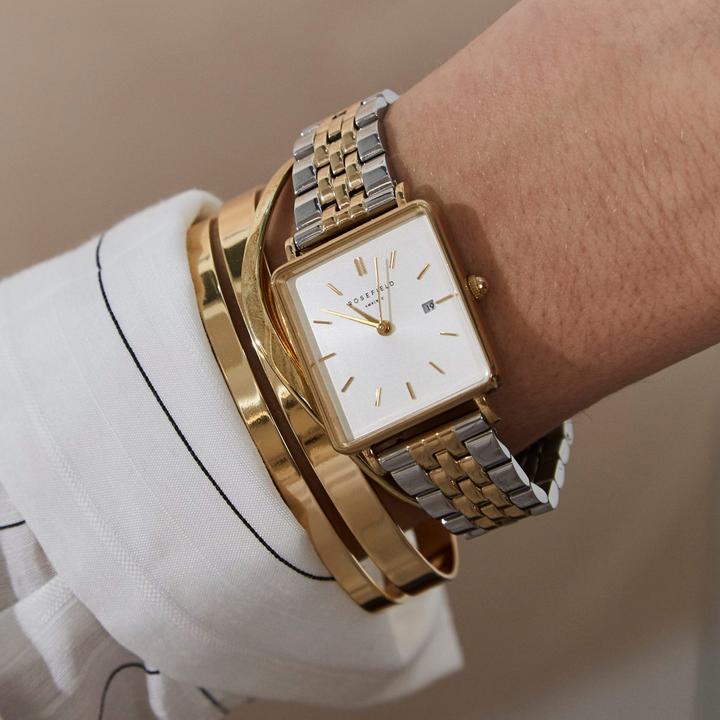 Produktbild Rosefield The Boxy White Sunray Silver Gold (Analoguhr, 26 mm)
