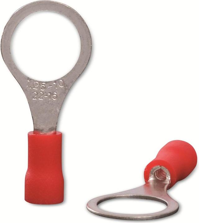 Actual product image Quadrios 22C445 Ring cable lug cross-section (max.)=1.5 mm² hole-Ø=10.5 mm Partially insulated Red 1 set