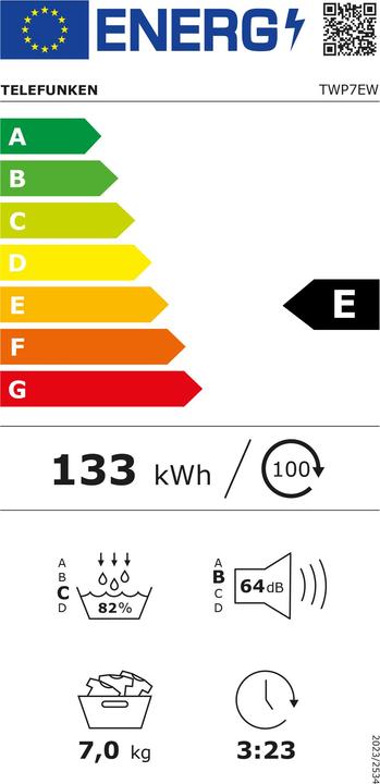 Energie-Label Telefunken TWP7EW (7 kg)