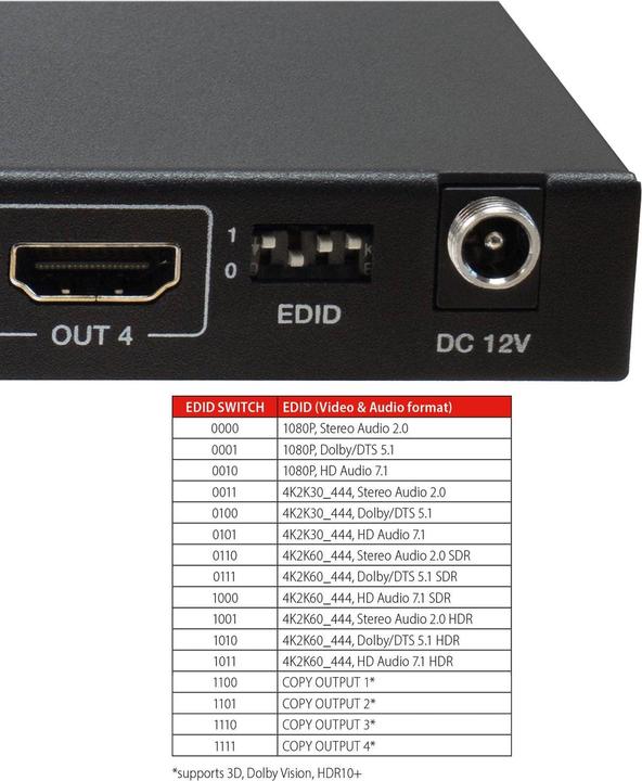 Produktbild FeinTech VMS04400 HDMI 2.0 Matrix Switch 4x4 mit Scaler