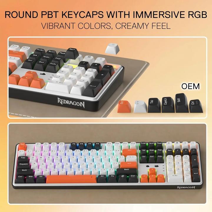 Actual product image Redragon K689WBO-RGB-PRO Wyvern (Eng. Int., Cable, Wireless)