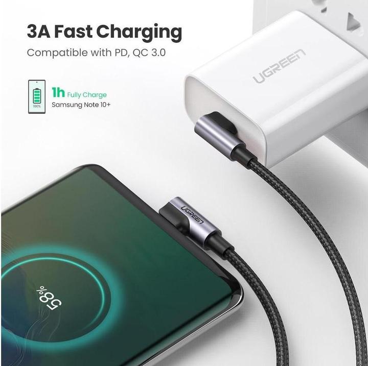 Actual product image Ugreen USB C – USB C (2 m, USB 2.0, 60 W)