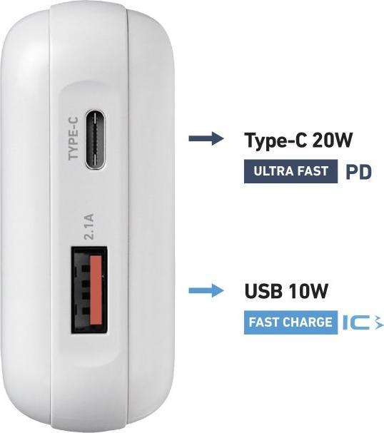 Actual product image SBS Power Delivery 20W, 10,000 mAh (10000 mAh, 20 W, 37 Wh)