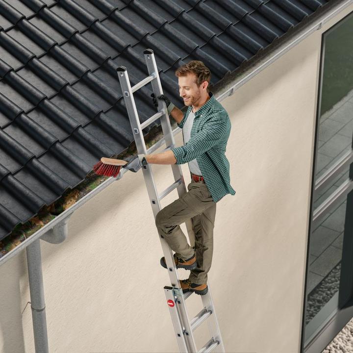 Produktbild Hailo S80 ProfiStep duo, Aluminium-Schiebeleiter 2-teilig, 2x9 Sprossen (Regalleiter, 140 cm)