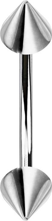 Actual product image Star Piercing Micro Banana silver with two cones (Surgical steel 316L, without brass)
