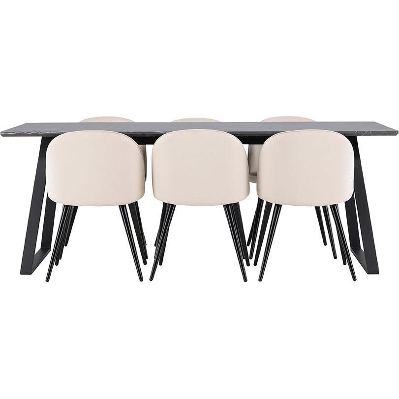 Ebuy24, Esstisch, Essgruppe Malaga dunkel (200 x 90 x 75 cm)
