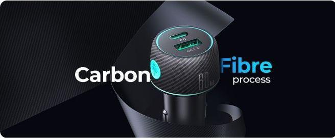 Image du produit Joyroom Chargeur de voiture multi-couleurs avec USB-A+USB-C 60W - Noir