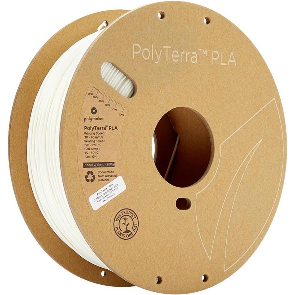 Polymaker PolyTerra (PLA, 1.75 mm, 1000 g, Weiss), 3D Filament, Weiss
