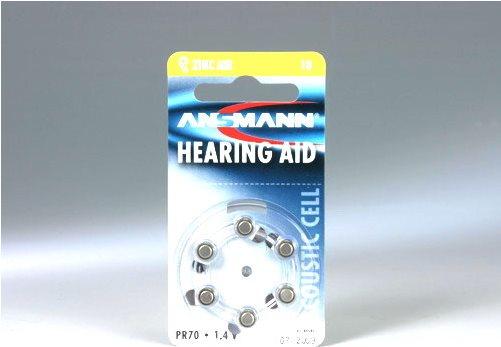 Immagine prodotto Ansmann 1x6 batterie per apparecchi acustici Zinc-Air 10 (PR 70) (6 pz., PR70, 90 mAh)