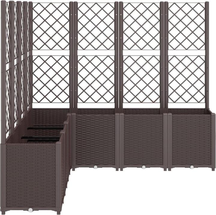 Image du produit vidaXL Bac à plantes avec treillis PP