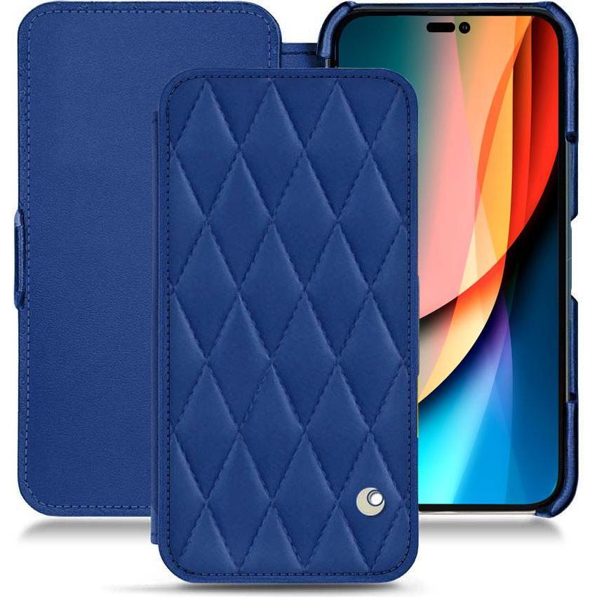Thumbnail - Noreve Lederschutzhülle horizontal (Apple iPhone 14 Pro), Smartphone Hülle, Blau