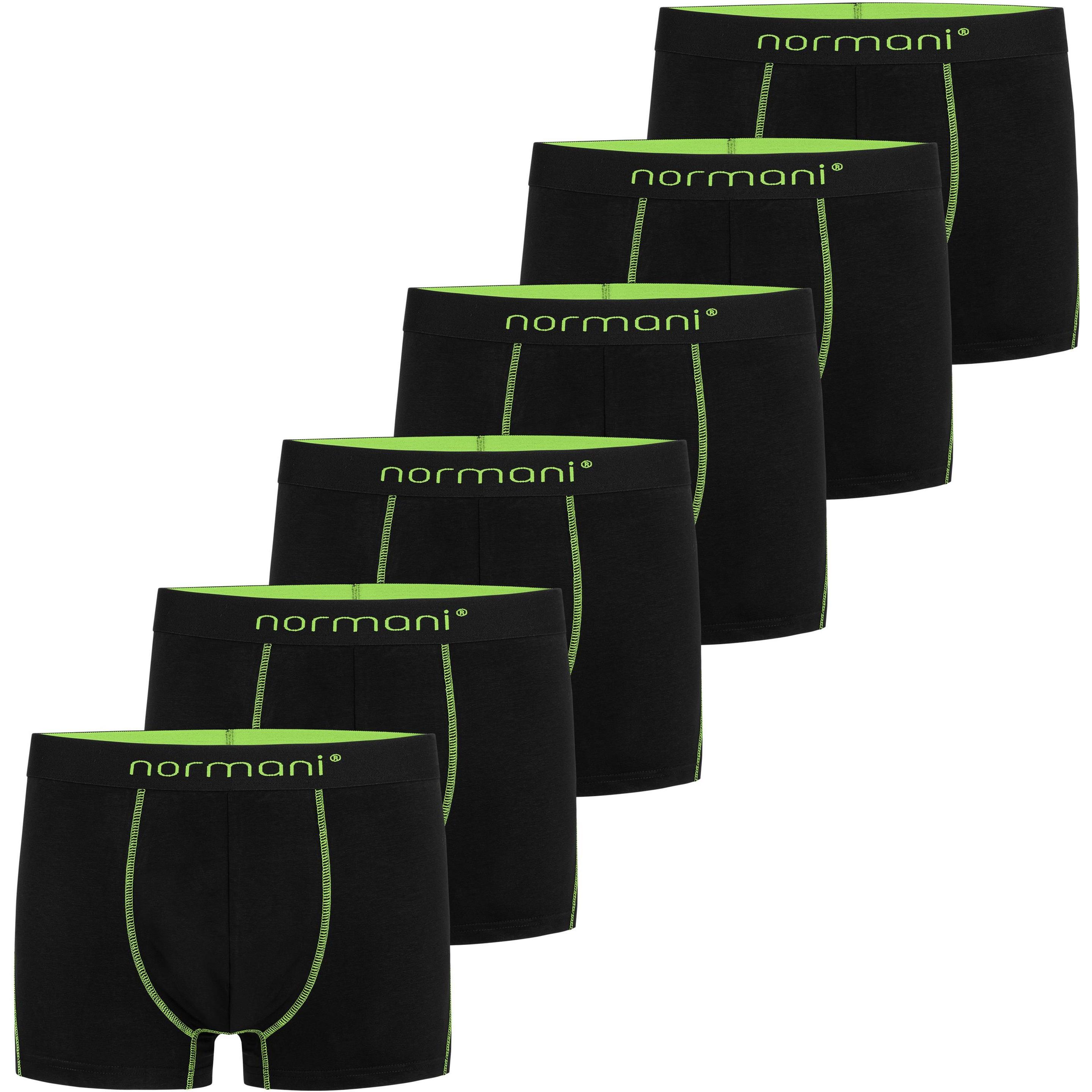 Normani, Herren, Unterhosen, 6 weiche Boxershorts aus Baumwolle, Grün, (3XL, 6er Pack)
