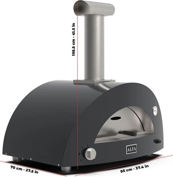 Actual product image Alfa Forni Moderno 2 Pizze Hybrid-Pizzaofen Ardesia Grey (Pizza oven gas)