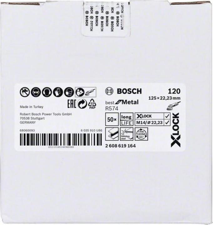 Image du produit Bosch Professional Zubehör PRO R574 Disque fibre X-Lock, 125 mm, G120 (120)