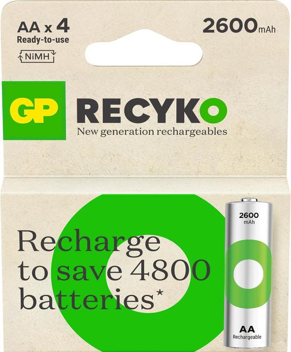 Actual product image GP Batteries GP Nab??jec?? bat. ReCyko 2600 AA (HR6) - 4ks (4 pcs., AA, 2600 mAh)