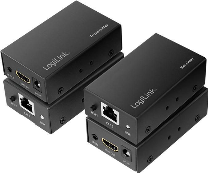 Image du produit LogiLink Extender HDMI via LAN (Rallonge, éclats)