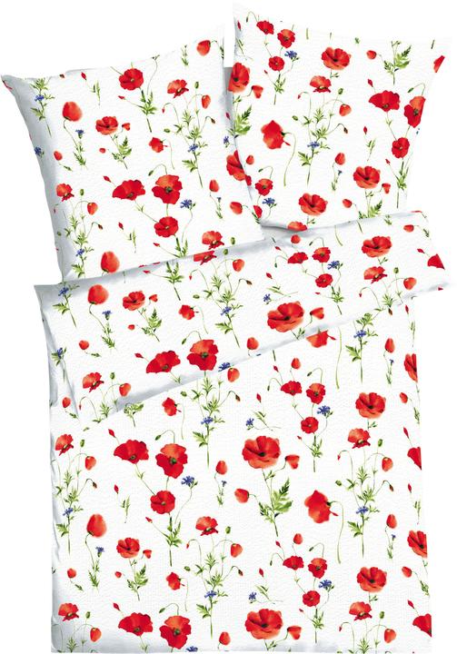 Kaeppel Seersucker Bettwäsche Sommermohn rot