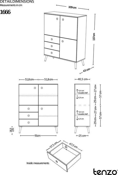 Produktbild tenzo Dot (109 x 43 x 137 cm)