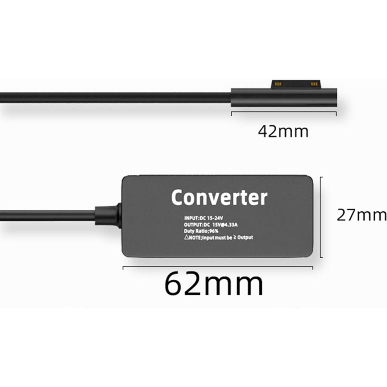 Thumbnail - PowerGuard DC Barrel 5.5 x 2.5 mm auf Microsoft Surface Ladegerät Netzteil Adapter, Notebook Netzteil, Schwarz