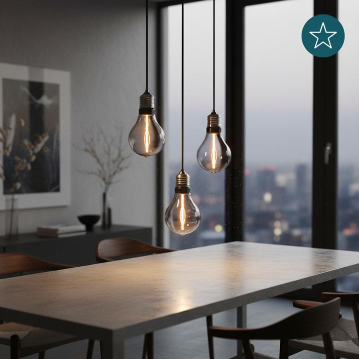 Produktbild Luxula LED-Filament-Lampe, Line Smoke, E27, 2W, 40lm, 1800K (E27, 40 lm, 1x)