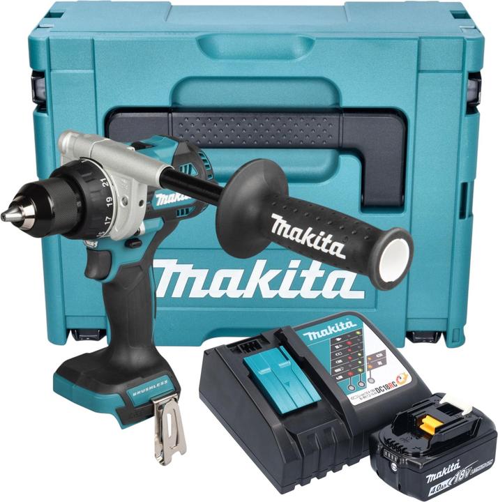 Produktbild Makita DDF 492 RM1J Akku Bohrschrauber 18 V 141 Nm Brushless + 1x Akku 4,0 Ah + Ladegerät + Makpac (Akkubetrieb)
