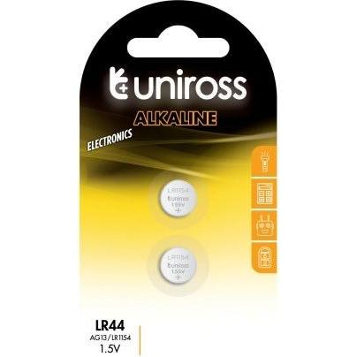 Uniross Batteri LR44 / AG13 2 pak (2 Stk., 4LR44, 160 mAh), Batterien + Akkus