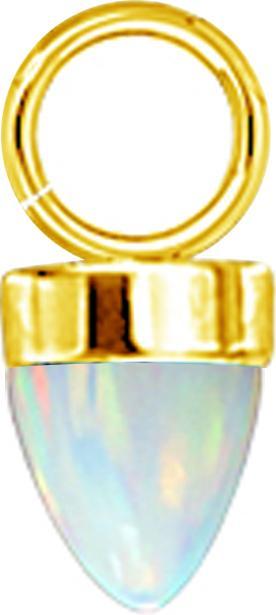 Produktbild Star Piercing Anhänger vergoldet ein Kegel Opal weiss (Chirurgenstahl 316L, ohne Messing)