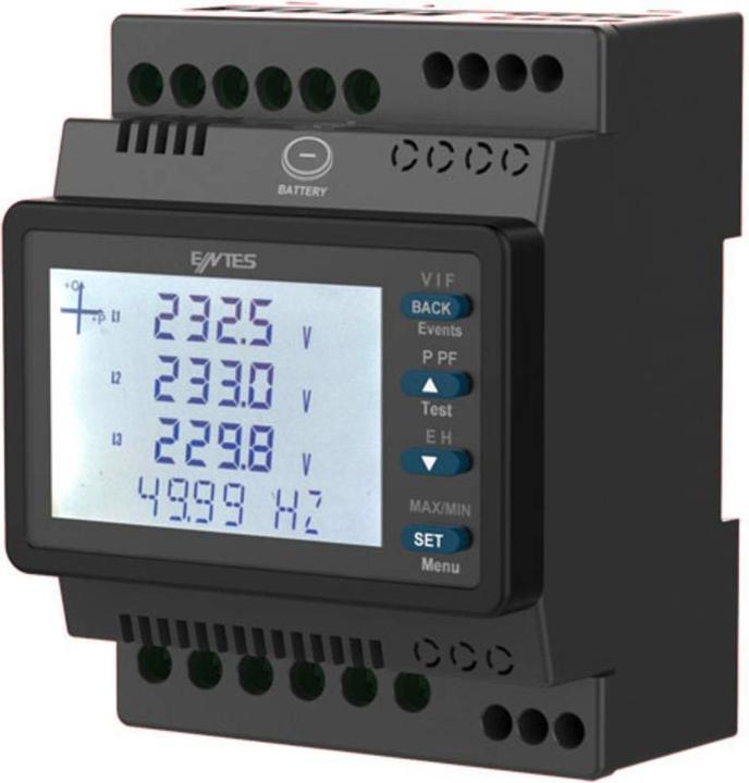 Immagine prodotto Entes Misuratore digitale per guida DIN Multimetro per guida DIN RS 485 Uscita a relè 2x Ingresso