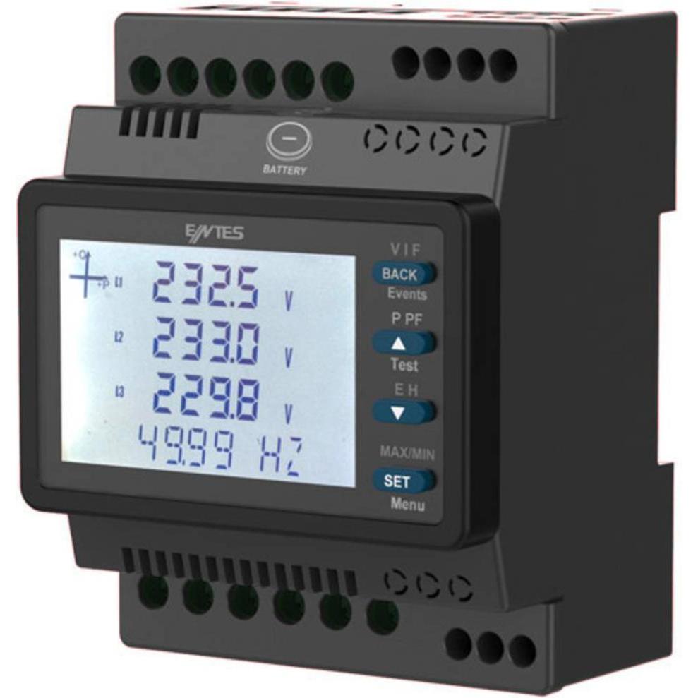 Entes, Multimeter, Digitales Hutschienenmessgerät Multimeter für Hutschiene RS 485 Relaisausgang 2x Digitaleingang 1x