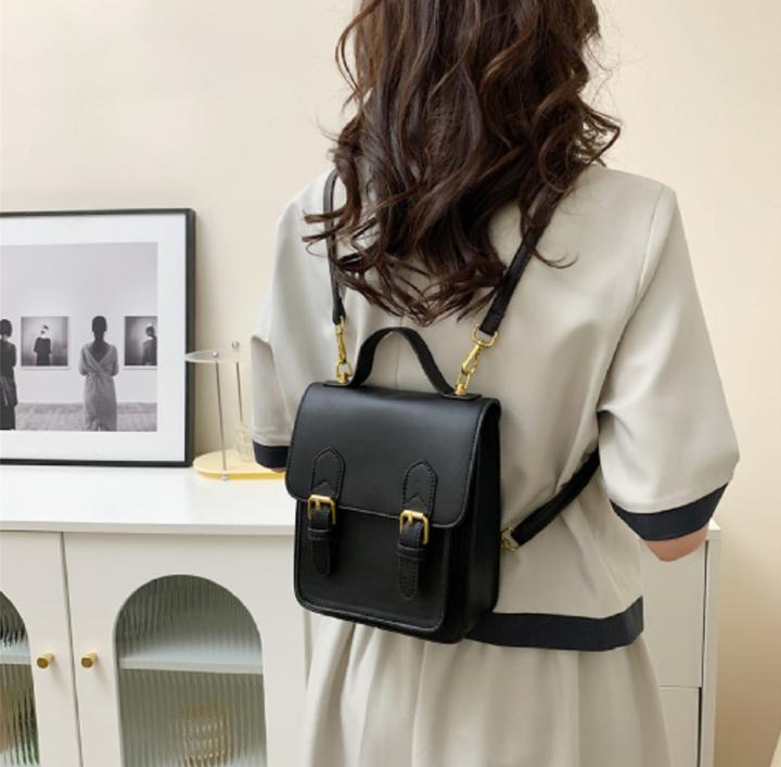 Image du produit Only-Bags.Store Sac à dos cartable en cuir végétalien, sac à dos cartable à 3 voies, sac à dos Preppy, sac à main