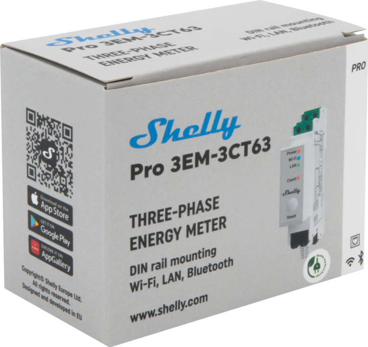 Actual product image Shelly Pro 3EM-3CT 63